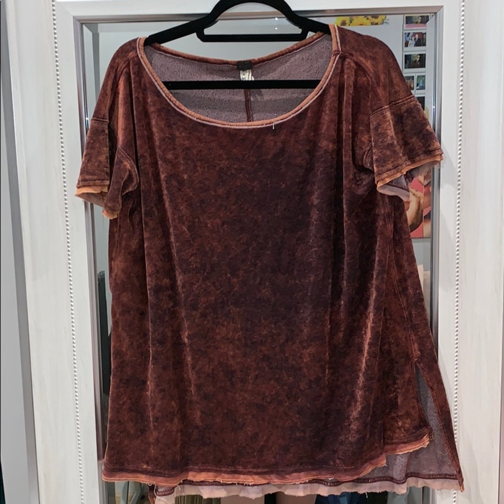 Velvet burnt orange top from free people